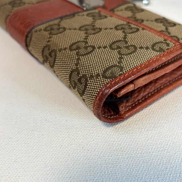 EUC Tan and Coral Gucci Long Canvas Wallet - Picture 9 of 16